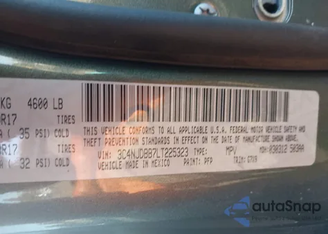 2020 Jeep Compass Latitude 4X4 from USA, damaged, VIN 3C4NJDBB7LT225323